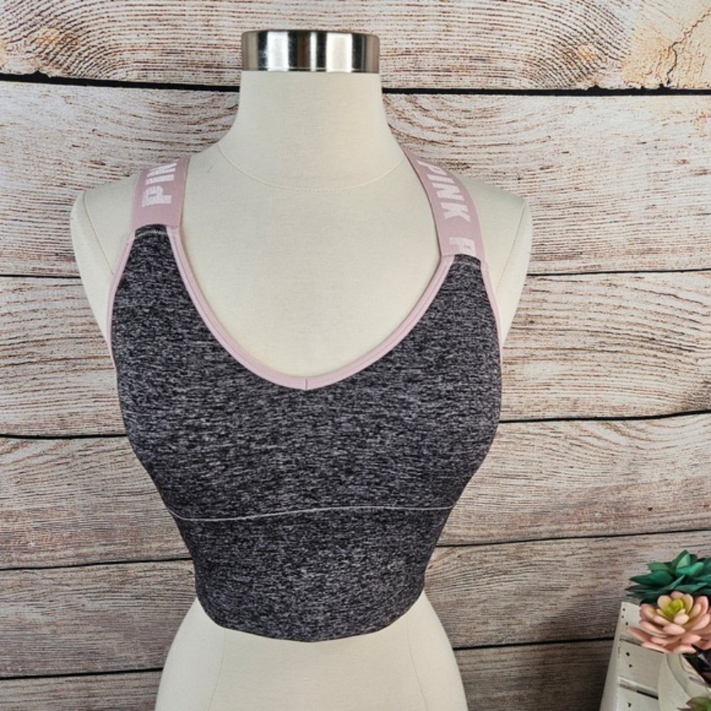 PINK Victoria's Secret Sport Gray Seamless Lightly Lined Bra XS